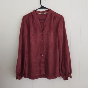 Vintage Amanda 8-10 blouse in Maroon